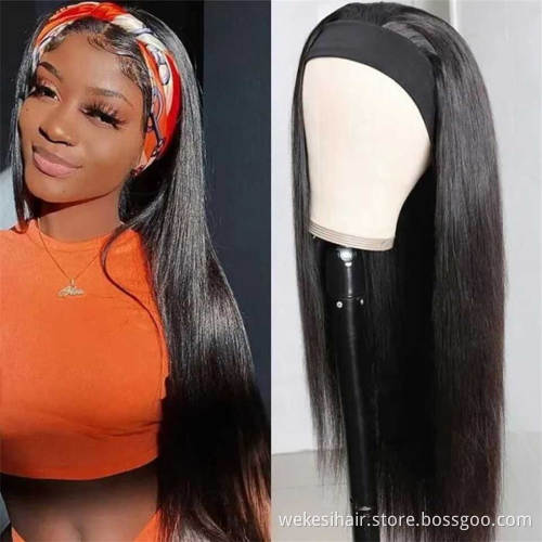 Wholesale Cuticle Aligned Virgin Human Hair Headband Wig No Lace Head band Wigs Headband Wigs Human Hair For Black Women